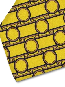Yellow, Navy & Brown Sartorial Silk Tie | Italo Ferretti Fine Ties Collection | Sam's Tailoring