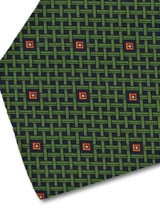 Green, Navy & Orange Sartorial Silk Tie | Italo Ferretti Fine Ties Collection | Sam's Tailoring