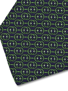 Navy and Green Sartorial Silk Tie | Italo Ferretti Fine Ties Collection | Sam's Tailoring