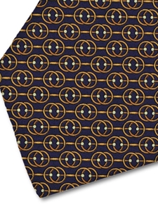 Navy and Brown Sartorial Silk Tie | Italo Ferretti Fine Ties Collection | Sam's Tailoring