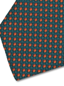 Sea Green & Orange Sartorial Silk Tie | Italo Ferretti Fine Ties Collection | Sam's Tailoring
