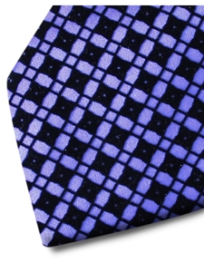 Violet Silk With Black Velvet Squares Pattern Tie | Italo Ferretti Fine Ties Collection | Sam's Tailoring