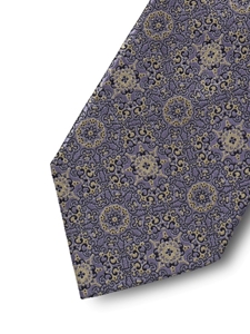 Lilac and Gold Patterned Tailored Silk Tie | Italo Ferretti Fine Ties Collection | Sam's Tailoring