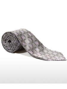 Black and Gray Patterned Tailored Silk Tie | Italo Ferretti Fine Ties Collection | Sam's Tailoring
