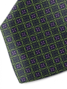Navy, Green & Violet Sartorial Silk Tie | Italo Ferretti Ties Collection | Sam's Tailoring Fine Men Clothing