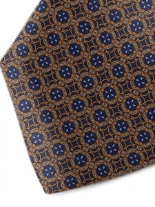 Navy, Blue & Brown Sartorial Silk Tie | Italo Ferretti Ties Collection | Sam's Tailoring Fine Men Clothing