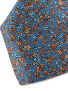 Orange and Blue Sky Sartorial Silk Tie | Italo Ferretti Ties Collection | Sam's Tailoring Fine Men Clothing