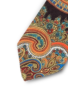 Orange Cashmere Paisley Sartorial Silk Tie | Italo Ferretti Ties Collection | Sam's Tailoring Fine Men Clothing
