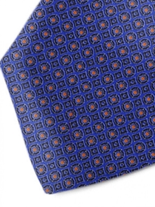 Blue and Orange Dots Sartorial Silk Tie | Italo Ferretti Ties Collection | Sam's Tailoring Fine Men Clothing