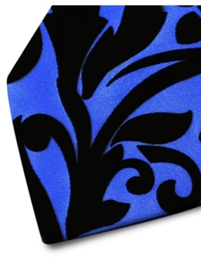 Blue With Black Velvet Ramage Silk Tie | Italo Ferretti Ties Collection | Sam's Tailoring Fine Men Clothing