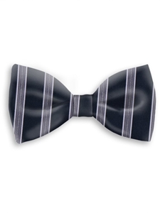 Navy and Gray Sartorial Handmade Silk Bow Tie | Bow Ties Collection | Sam's Tailoring Fine Men Clothing