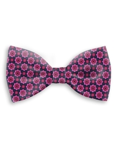Navy and Pink Floral Sartorial Silk Bow Tie | Bow Ties Collection | Sam's Tailoring Fine Men Clothing