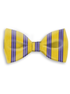 Yellow & Sky Blue Sartorial Handmade Silk Bow Tie | Bow Ties Collection | Sam's Tailoring Fine Men Clothing