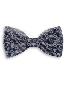 Navy and Grey Sartorial Handmade Silk Bow Tie | Bow Ties Collection | Sam's Tailoring Fine Men Clothing