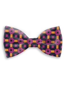 Navy, Violet & Orange Sartorial Handmade Silk Bow Tie | Bow Ties Collection | Sam's Tailoring Fine Men Clothing