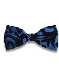 Black and Blue Silk and Fine Velvet Bow Tie | Bow Ties Collection | Sam's Tailoring Fine Men Clothing