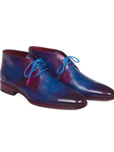 Blue and Purple Chukka Men's Boot | Fine Men Spring Boots | Sam's Tailoring Fine Men Clothing