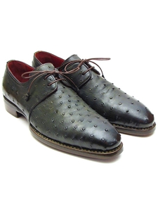 Goodyear Welted Green Genuine Ostrich Derby Shoe| Fine Men Derby Shoes | Sam's Tailoring Fine Men Clothing