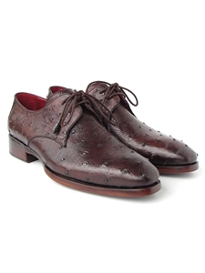 Brown Genuine Ostrich Derby Men's Shoe| Fine Men Derby Shoes | Sam's Tailoring Fine Men Clothing
