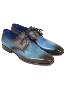 Blue & Brown Hand Painted Derby Shoe| Fine Men Derby Shoes | Sam's Tailoring Fine Men Clothing