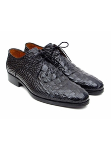 Black Crocodile Embossed Calfskin Derby Shoe| Fine Men Derby Shoes | Sam's Tailoring Fine Men Clothing