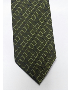 Green On Green Pattern Design Silk Tie | Jane Barnes Silk Ties | Sam's Tailoring Fine Men's Clothing