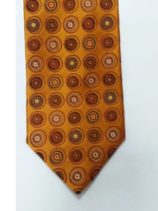 Orange With Multi Color Design Silk Tie | Jane Barnes Silk Ties | Sam's Tailoring Fine Men's Clothing