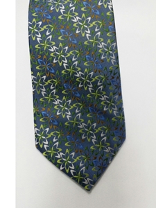 Blue With Multi Color Floral Design Silk Tie | Jane Barnes Silk Ties | Sam's Tailoring Fine Men's Clothing