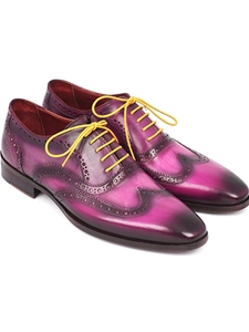 Lilac Handpainted Calfsking Wingtip Oxford | Men's Oxford Shoes Collection | Sam's Tailoring Fine Men Clothing