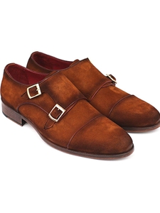 Camel Suede Captoe Doubel Monkstrap Shoe | Handmade Monk Straps Shoes | Sam's Tailoring Fine Men Clothing