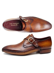 Brown Leather Single Monkstrap Men's Shoe | Handmade Monk Straps Shoes | Sam's Tailoring Fine Men Clothing
