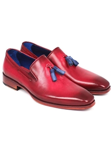 Burgundy Plain Toe Men's Tassel Loafer | handmade Men Loafers | Sam's Tailoring Fine Men's Clothing