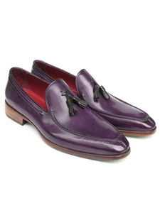 Purple Hand Painted Leather Tassel Loafer | handmade Men Loafers | Sam's Tailoring Fine Men's Clothing