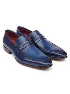 Navy Italian Calfskin Leathe Men's Loafer | handmade Men Loafers | Sam's Tailoring Fine Men's Clothing