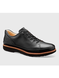Black Full Glove Leather With Black Sole Dress Shoe | Men's Spring Dress Shoes | Sam's Tailoring Fine Men Clothing