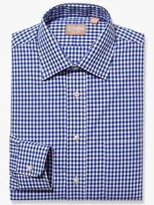 Navy Medium Spread Gingham Big And Tall Shirt| Big And Tall Shirts Collection | Fine Men Clothing