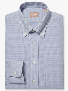 Navy Graph Check Button Down Big & Tall Shirt | Big And Tall Shirts Collection | Fine Men Clothing