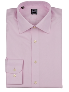 Pink Twill Spread Collar Men's Dress Shirt | IKE Behar Dress Shirts | Sam's Tailoring Fine Men's Clothing