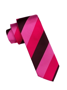 Multi Magenta Striped Fine Silk Tie | Ike Behar Ties Collection | Fine Men's Clothing