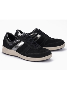 Black Leather Lining Nubuck Laces Women Sneaker | Women's Sneakers Collection | Sams Tailoring