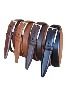 Cognac Full Grain Anline Steerhide Leather Dress Belt | Lejon Belts collection | Sam's Tailoring Fine Men Clothing