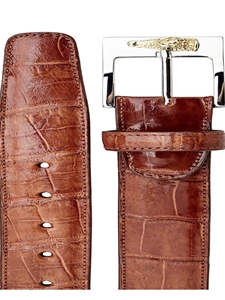 Cognac Genuine Alligator Men's Belt | Belvedere New Belts Collection | Sams Tailoring