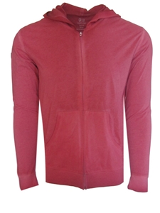 Red Cotton Full Zip Men's Hoodie | Georg Roth Long Sleeves T-shirts | Sam's Tailoring Fine Men Clothing