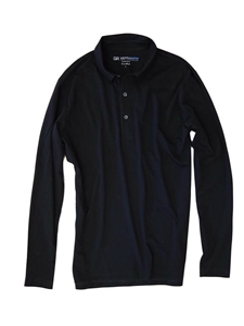 Black Pima Cotton Long Sleeves Mens Polo | Georg Roth Los Angeles Polos | Sam's Tailoring Fine Men Clothing