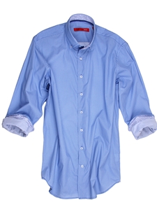 Blue Mini Square Motif Print Dublin Big & Tall Shirt | Georg Roth Big & Tall Shirts | Sams Tailoring Fine Mens Clothing