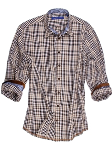 Beige Multi Plaid Diable Long Sleeves Shirt | Georg Roth Long Sleeves Shirts | Sams Tailoring Fine Mens Clothing
