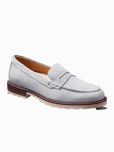 Light Gray Suede With White Sole Womens Loafer | Samuel Hubbard Women Shoes | Sam's Tailoring Fine Men Clothing
