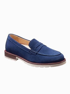Navy Suede With White Sole Women Loafer | Samuel Hubbard Women Shoes | Sam's Tailoring Fine Men Clothing