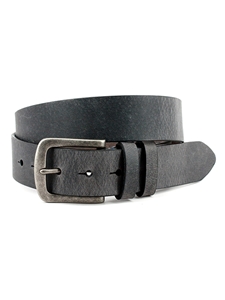 Charcoal Distressed Waxed Harness Leather Belt | Torino Leather Belts | Sam's Tailoring Fine Men Clothing