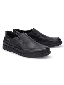 Black Smooth Leather Ultra Light Slip On Shoe | Mephisto Loafers Collection | Sam's Tailoring Fine Men Clothing